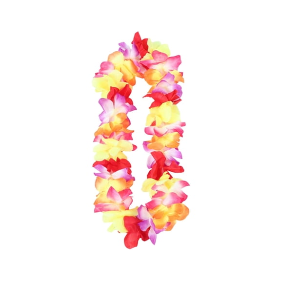 Kingtowag Summer Orange Yellow Hawaiian Lei for Party, Silk Artificial Petals, 40 Inche, 1 Pcs