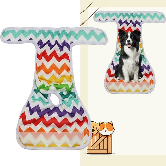 Kingtowag Washable Leak Proof Dog Diaper for Female Pets, Washable Dog Diaper with Leak-Proof Design, Comfortable for Female Dogs, Colorful Patterns, Ideal for Training, Travel, or Incontinence