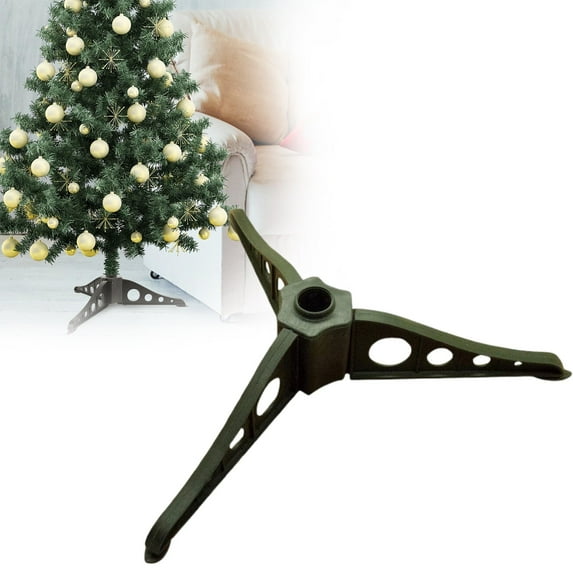 Kingtowag green Christmas tree base stand 10cm, Christmas tree stand base, detachable green holder, three-legged construction for stability, easy installation.