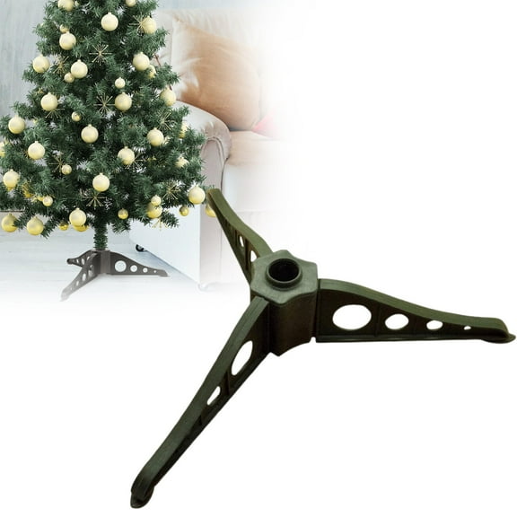 Kingtowag green Christmas tree base stand 10cm, Christmas tree stand base, detachable green holder, three-legged construction for stability, easy installation.