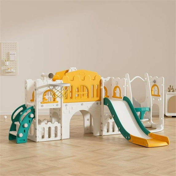 Kingway 10 in 1 Toddler Kids Slide Swing Outdoor and Indoor Play set