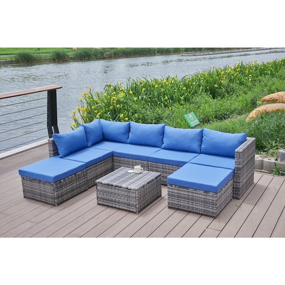 Kingway 101'' Wicker Outdoor Patio Sectional