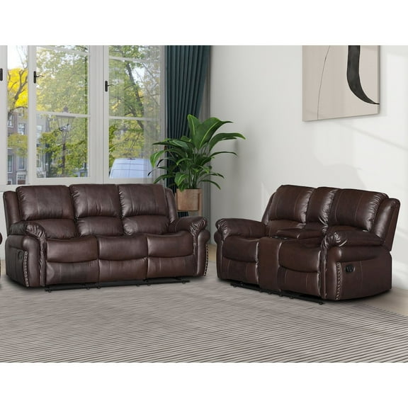 Kingway Dontiavion 2-Piece Faux Leather Living Room Set