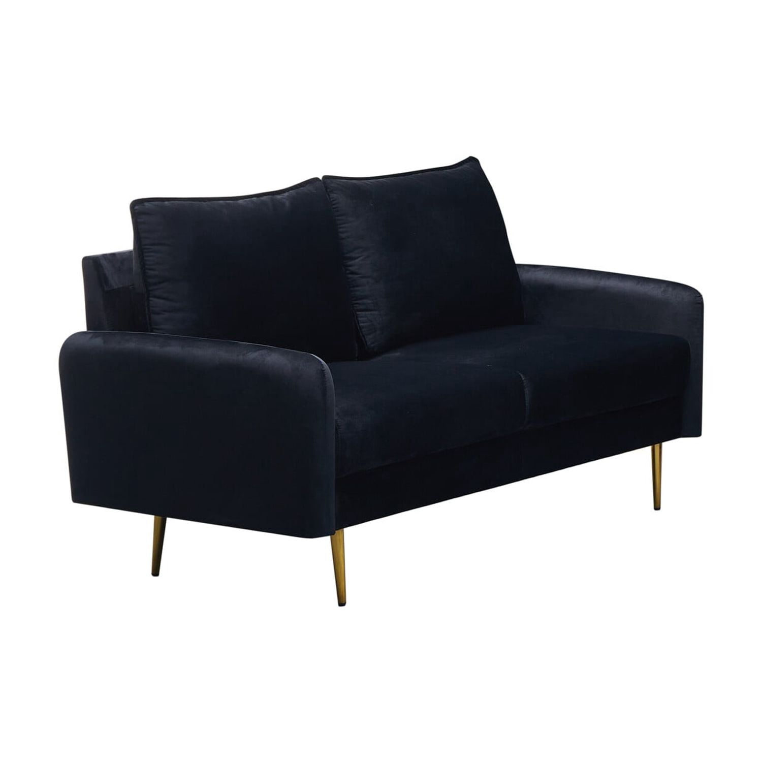 Kingway Furniture Almor Velvet Living Room Loveseat in Black
