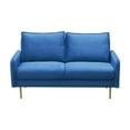 thumbnail image 1 of Kingway Furniture Almor Velvet Living Room Loveseat in Prussian Blue, 1 of 4