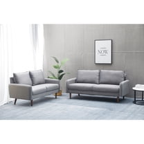 Kingway Furniture Almor Velvet Living Room 2pc Set-Color:Gray