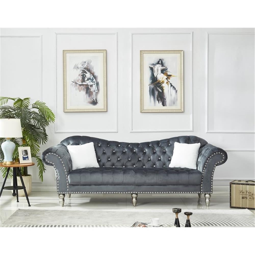 On　OFFVelvet Underground 4CD +1CD Kingway Furniture Ansel Velvet Living Room Sofa in Gray