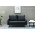 thumbnail image 1 of Kingway Furniture Aurora Velvet Living Room Loveseat in Black, 1 of 6