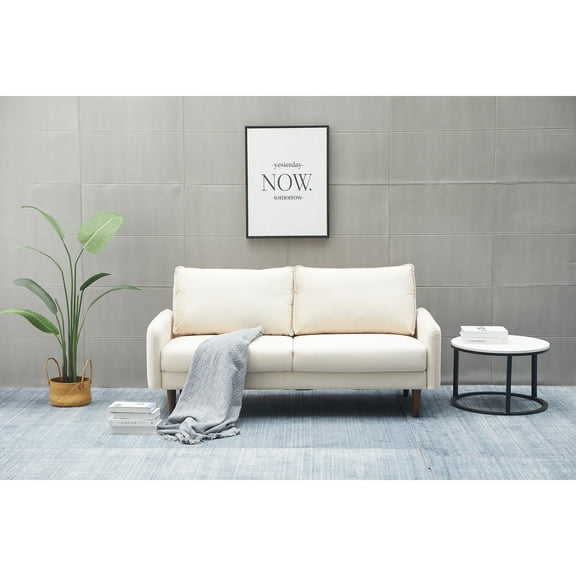 Kingway Furniture Aurora Velvet Living Room Sofa in Beige