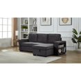 thumbnail image 1 of Kingway Furniture Baritel Velvet Reversible Sleeper Sectional With USB in Gray, 1 of 1