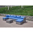 thumbnail image 1 of Kingway Furniture Beaufort Blue Wicker/Rattan Sectional with Storage Ottoman, 1 of 5