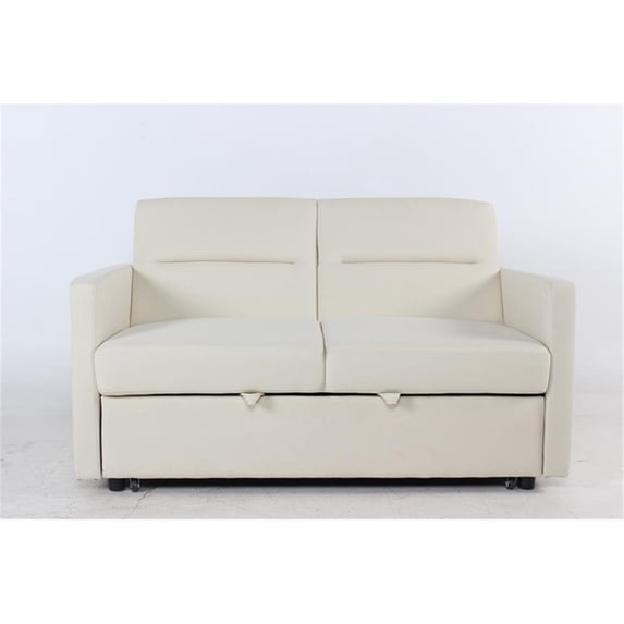 Kingway Furniture Bhrampton Microfiber Sleeper Sofa In Cream