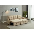 thumbnail image 1 of Kingway Furniture Emerlin Reversible Fabric Sleeper Sectional with USB in Brown, 1 of 1