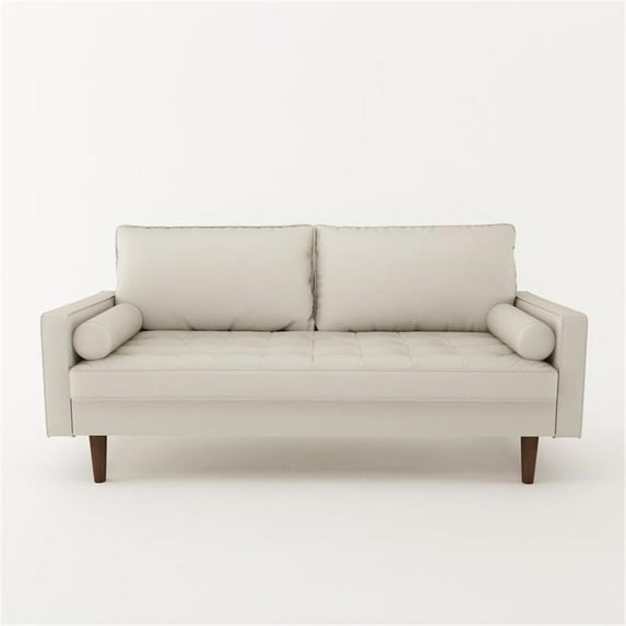 Kingway Furniture Faux Leather Genoa Living Room Sofa In White