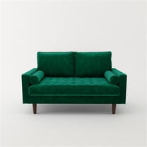 Kingway Furniture Mid-Century Modern Velvet Loveseat, Green
