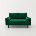 thumbnail image 1 of Kingway Furniture Mid-Century Modern Velvet Loveseat, Green, 1 of 7