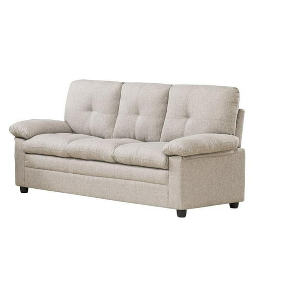 Kingway Furniture Plaencia Linen Living Room Sofa in Beige