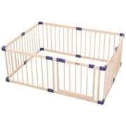 Kingway Furniture Portable Wooden Baby Safety Gate, 24" Tall x 63" Wide, Blue