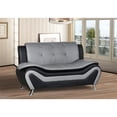 thumbnail image 1 of Kingway Furniture Puma Faux Leather Living Room Loveseat in Black and Gray, 1 of 1