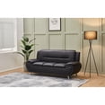 thumbnail image 1 of Kingway Furniture Zebra Faux Leather Sofa with Pillow Top Armrests in Black, 1 of 8
