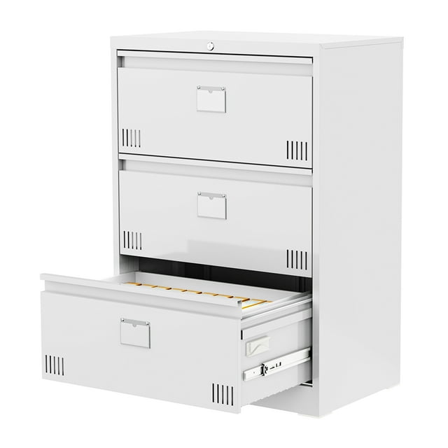 Kingwolfox Lateral File with Lock and Hanging Bar, 3 Horizontal