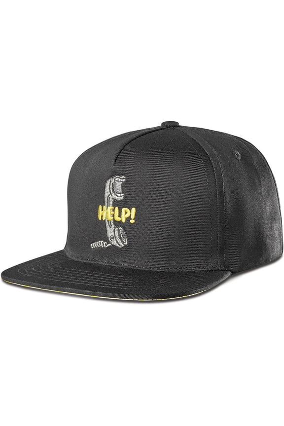 Kink Help Snapback Flat Peak Cap [Black]