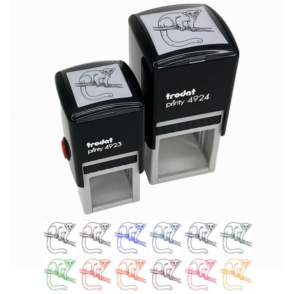 Kinkajou Honey Bear Self-Inking Rubber Stamp Ink Stamper - Sky Blue Ink - Small 1 Inch