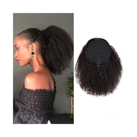 Kinky Curly Ponytail Hair Piece 10-24 Inch Human Hair Drawstring Ponytail Extension Afro Curly Brazilian Remy Hair Clip in Ponytail Extension
