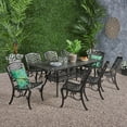 thumbnail image 1 of Kinley Outdoor 64 Inch to 81 Inch 9 Piece Cast Aluminum Dining Set with Expandable Table, Shiny Copper, 1 of 9