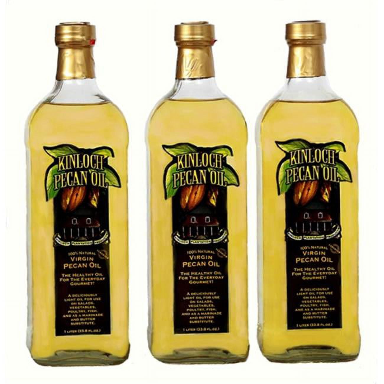 Kinloch 1000 ml Pecan Oil 3 Bottles Heart Healthy Cooking Oil for