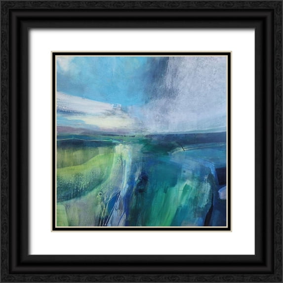 Kinmont, Andrew 26x26 Black Ornate Wood Framed with Double Matting Museum Art Print Titled - Viridescent Valley No. 2
