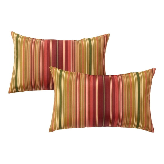 Kinnabari Stripe 19 x 12 in. Outdoor Rectangle Throw Pillow (Set of 2) by Greendale Home Fashions