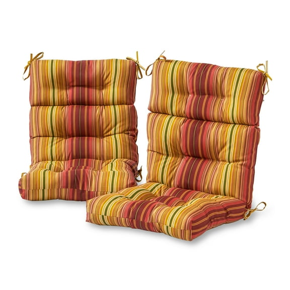Kinnabari Stripe 44 x 22 in. Outdoor High Back Chair Cushion (2-Pack) by Greendale Home Fashions