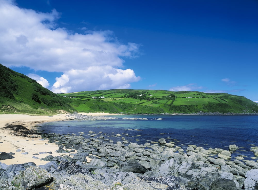 Kinnagoe Bay Inishowen Co Donegal Ireland Beach On A Peninsula Canvas Art - The Irish Image Collection Design Pics (36 x 26)