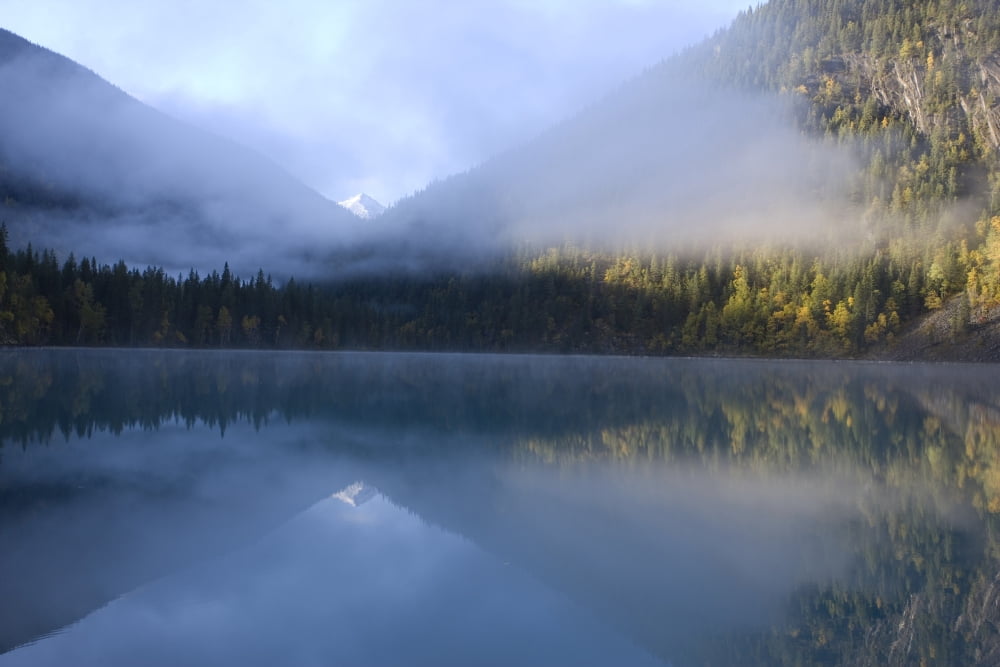 Kinney Lake In Autumn Mount Robson Provincial Park BC Canada Canvas Art - Peter Van Rhijn Design Pics (34 x 22)