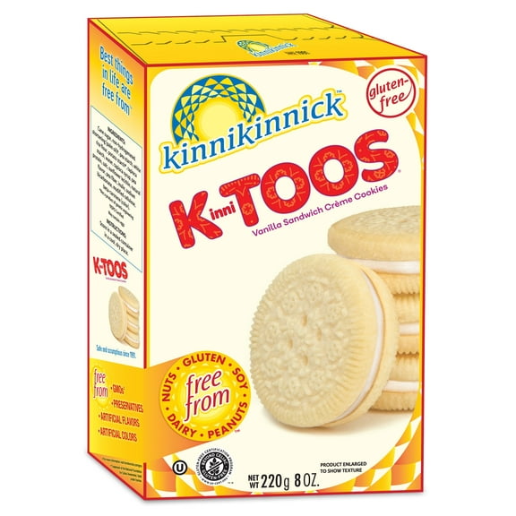 KinniToos Gluten Free Cookies, Vanilla Sandwich Creme, 8 Ounce (Pack of 6)