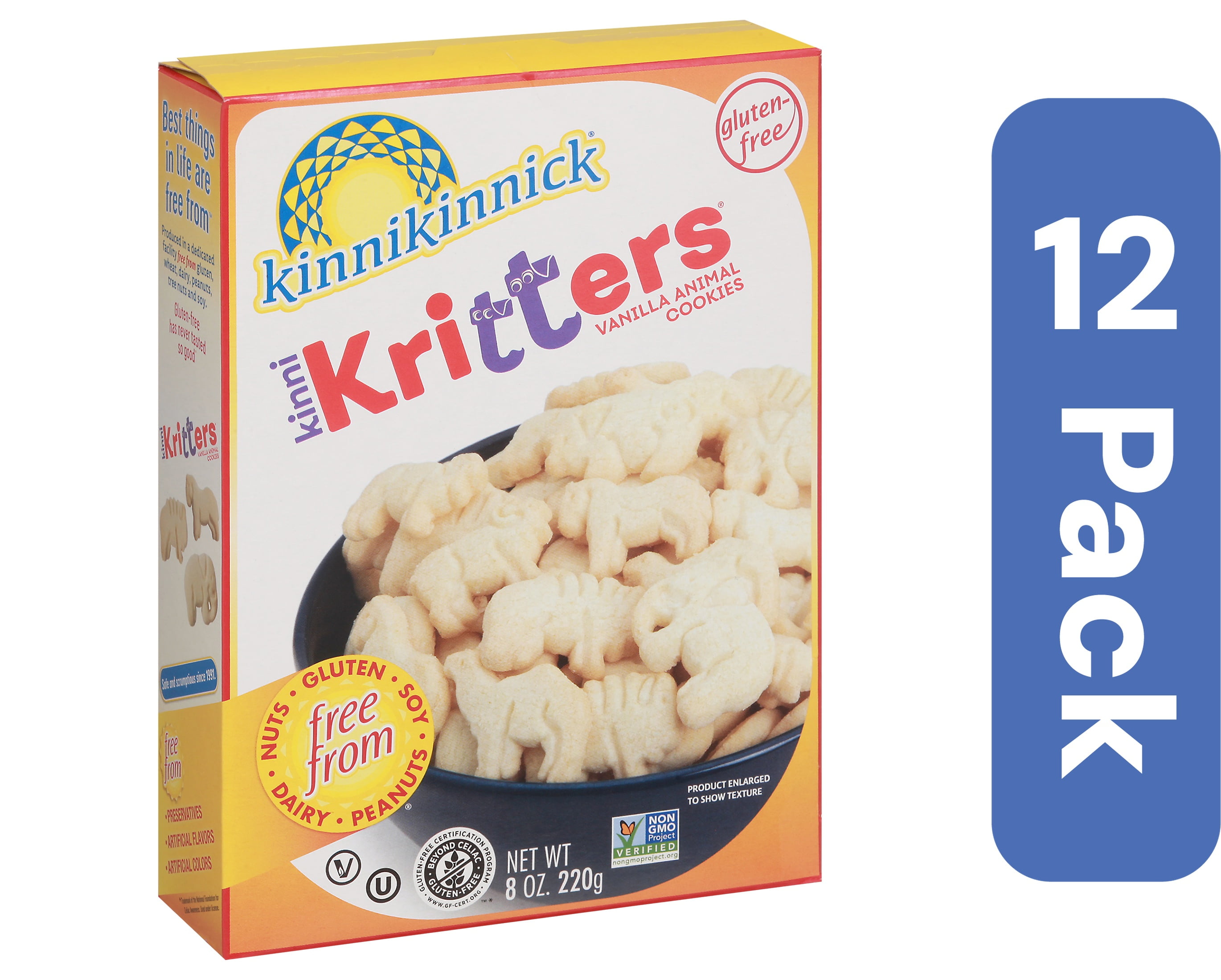 Kinnikinnick Animal Cookies Vanilla Kettle Corn Gluten-Free 8 oz (Pack Of 12)