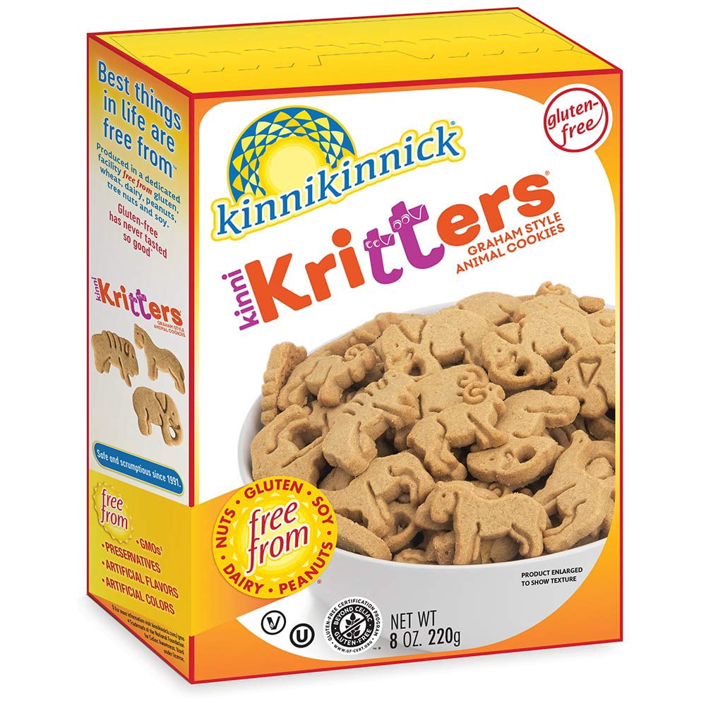 Kinnikinnick Foods KinniKritters Animal Cookies Gluten Free Graham Style 8 oz Pack of 2