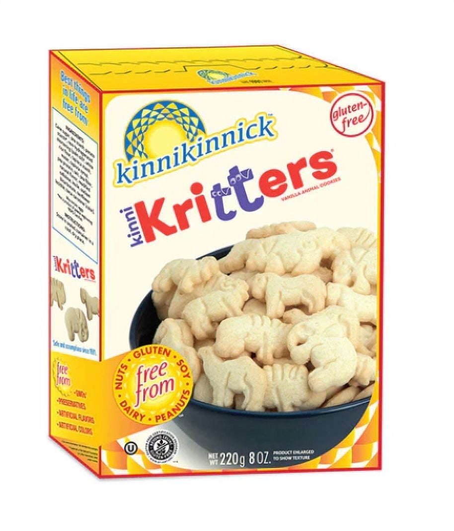Kinnikinnick Foods KinniKritters Animal Cookies Gluten Free Vanilla 8 oz Pack of 3