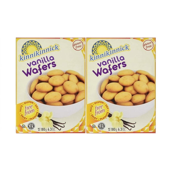 Kinnikinnick - Vanilla Wafers - Gluten Free, Allergy Friendly Cookies - 6.3 oz. Boxes - 2 Pack