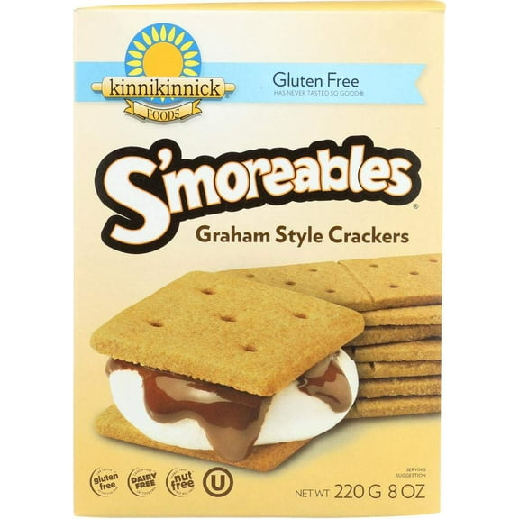 Kinnikinnick S'moreables Graham Style Crackers Gluten Free 8 oz Pack of 4