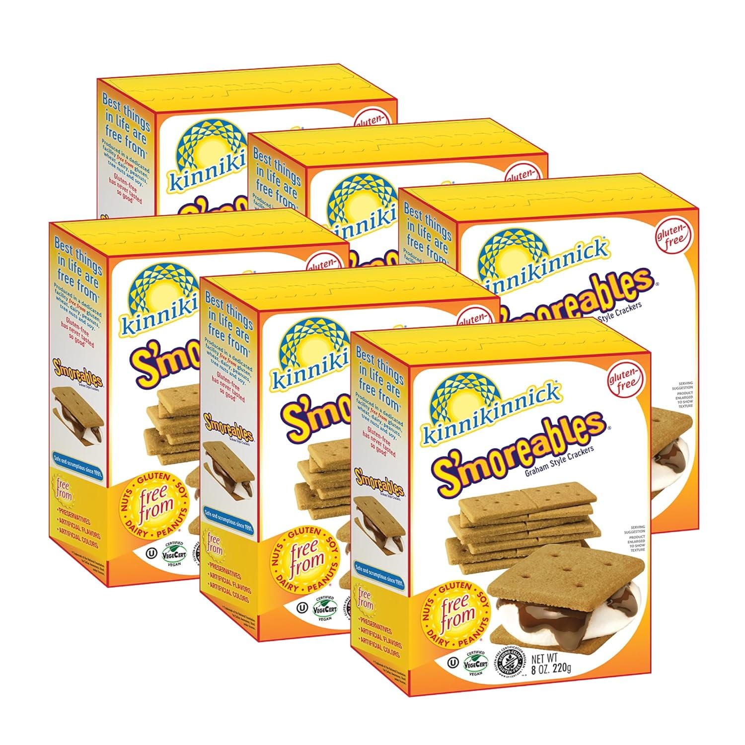 Kinnikinnick S'moreables Graham Style Crackers Gluten Free, Allergy