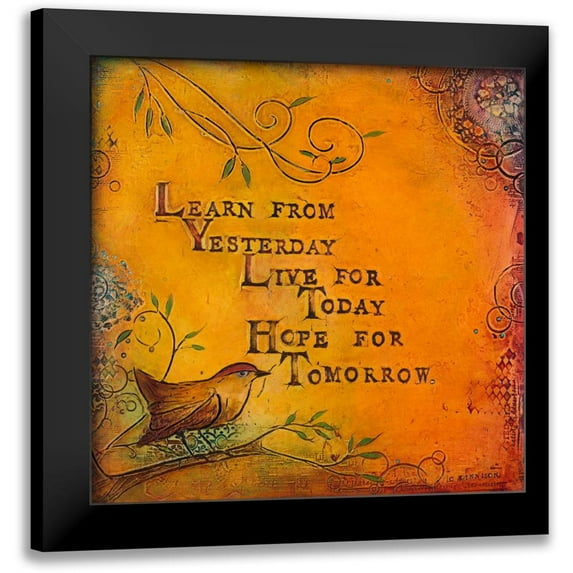 Kinnison, Carolyn 20x20 Black Modern Framed Museum Art Print Titled - Learn Live Hope I