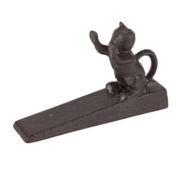 Kinoy Cat Scratching Door Stopper Decorative Cast Iron Doorstop for Home & Office