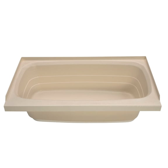 Kinro 209392 Composites ABS RV Full Tub, 24" x 40"/Right Hand/Parchment