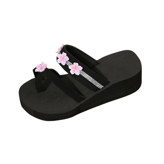 Kinrui Athletic Sandals for Women Women's Fashion Casual Summer New Beach Seaside Outdoor Wear Feeling Flower Bohemian Style Flip-Flops