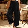 thumbnail image 1 of Kinrui Barrel Sweatpants for Women Wide Leg Ribbed Knit Lounge Pants Drawstring Elastic Waist Sweat Pant with Pockets Black S, 1 of 9