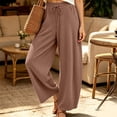 thumbnail image 1 of Kinrui Barrel Sweatpants for Women Wide Leg Ribbed Knit Lounge Pants Drawstring Elastic Waist Sweat Pant with Pockets Brown 2XL, 1 of 9
