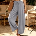 thumbnail image 1 of Kinrui Barrel Sweatpants for Women Wide Leg Ribbed Knit Lounge Pants Drawstring Elastic Waist Sweat Pant with Pockets Gray M, 1 of 9