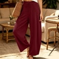 thumbnail image 1 of Kinrui Barrel Sweatpants for Women Wide Leg Ribbed Knit Lounge Pants Drawstring Elastic Waist Sweat Pant with Pockets Wine S, 1 of 9